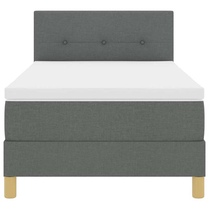 Boxspringbett mit Matratze Dunkelgrau 100 x 200 cm Stoff