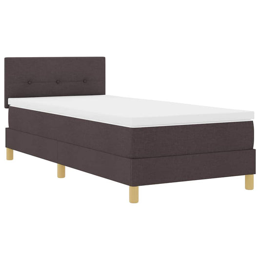 Boxspringbett mit Matratze Dunkelbraun 100 x 200 cm Stoff