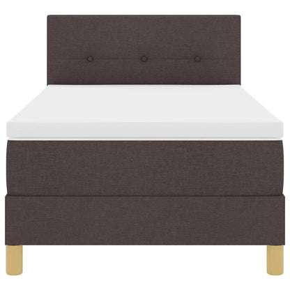 Boxspringbett mit Matratze Dunkelbraun 100 x 200 cm Stoff