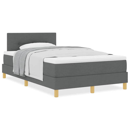 Boxspringbett mit Matratze Dunkelgrau 120 x 190 cm Stoff