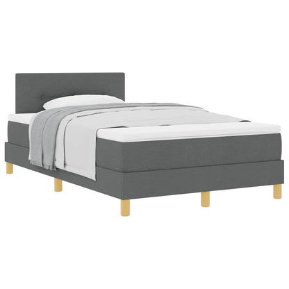 Boxspringbett mit Matratze Dunkelgrau 120 x 200 cm Stoff