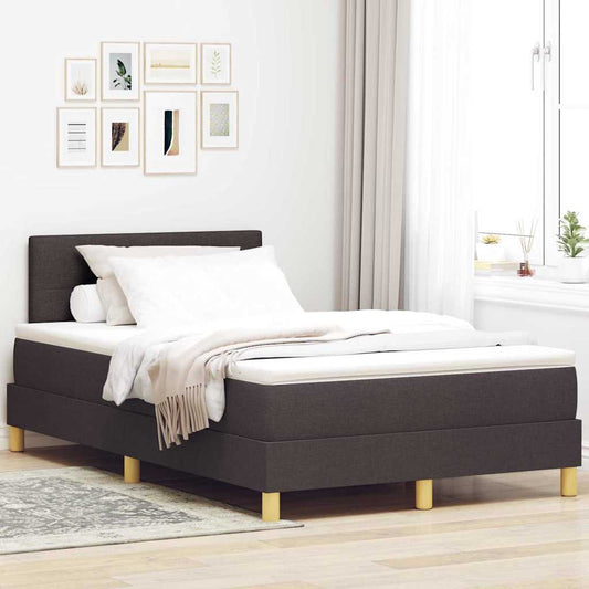 Boxspringbett mit Matratze Dunkelbraun 120 x 200 cm Stoff