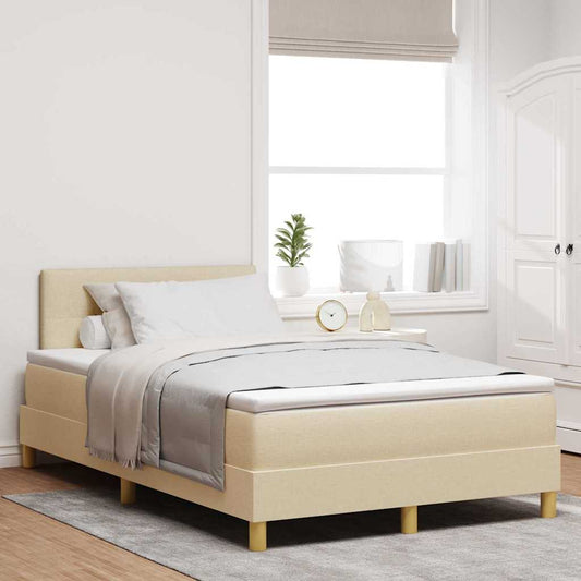 Boxspringbett mit Matratze Creme 120 x 200 cm Stoff