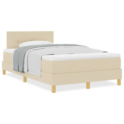Boxspringbett mit Matratze Creme 120 x 200 cm Stoff