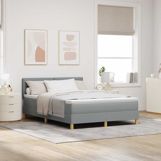 Boxspringbett mit Matratze Hellgrau 160 x 200 cm Stoff