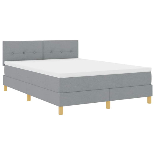 Boxspringbett mit Matratze Hellgrau 160 x 200 cm Stoff
