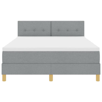 Boxspringbett mit Matratze Hellgrau 160 x 200 cm Stoff