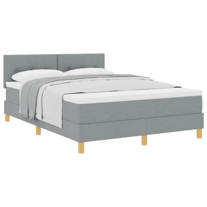 Boxspringbett mit Matratze Hellgrau 160 x 200 cm Stoff