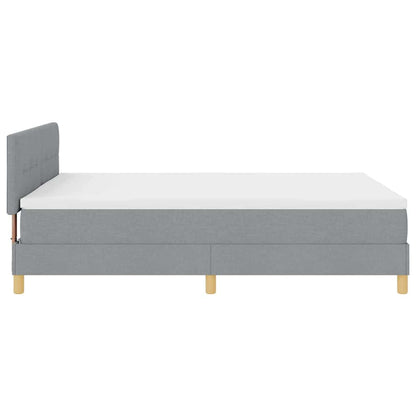 Boxspringbett mit Matratze Hellgrau 160 x 200 cm Stoff