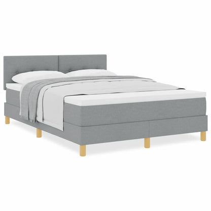 Boxspringbett mit Matratze Hellgrau 160 x 200 cm Stoff