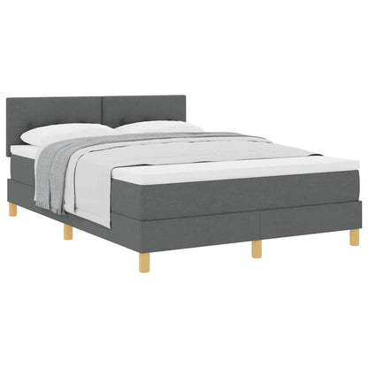 Boxspringbett mit Matratze Dunkelgrau 160 x 200 cm Stoff