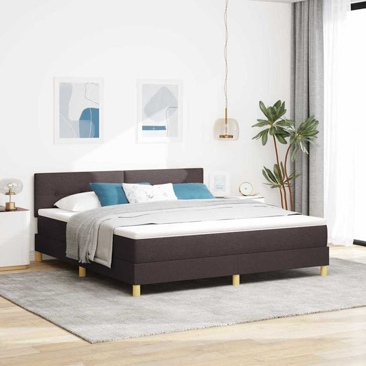 Boxspringbett mit Matratze Dunkelbraun 180 x 200 cm Stoff