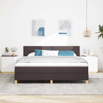 Boxspringbett mit Matratze Dunkelbraun 180 x 200 cm Stoff