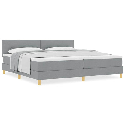Boxspringbett mit Matratze Hellgrau 200 x 200 cm Stoff