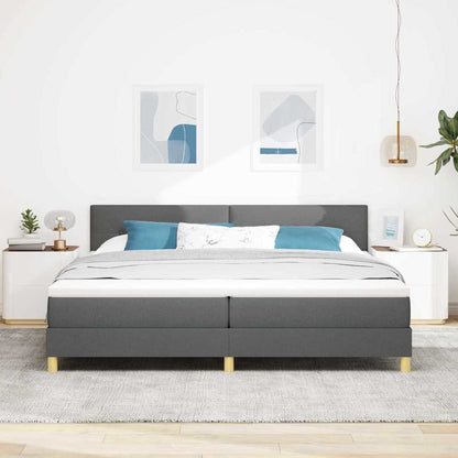 Boxspringbett mit Matratze Dunkelgrau 200 x 200 cm Stoff