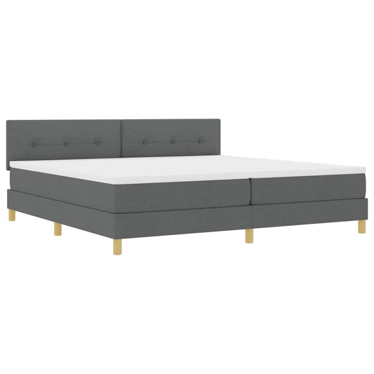 Boxspringbett mit Matratze Dunkelgrau 200 x 200 cm Stoff