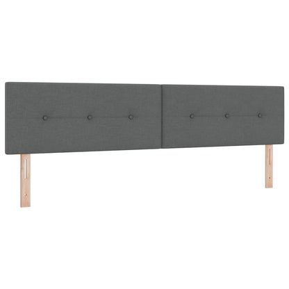 Boxspringbett mit Matratze Dunkelgrau 200 x 200 cm Stoff