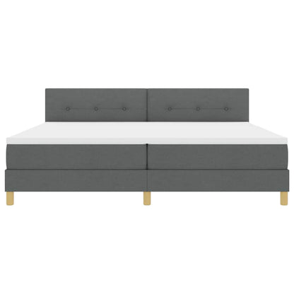 Boxspringbett mit Matratze Dunkelgrau 200 x 200 cm Stoff