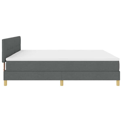 Boxspringbett mit Matratze Dunkelgrau 200 x 200 cm Stoff