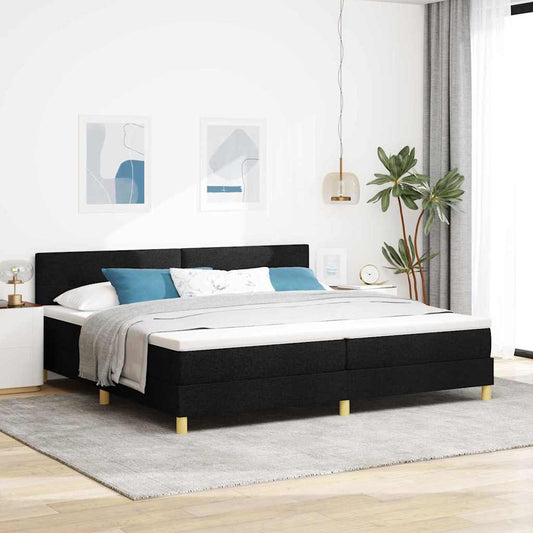 Boxspringbett mit Matratze Schwarz 200 x 200 cm Stoff