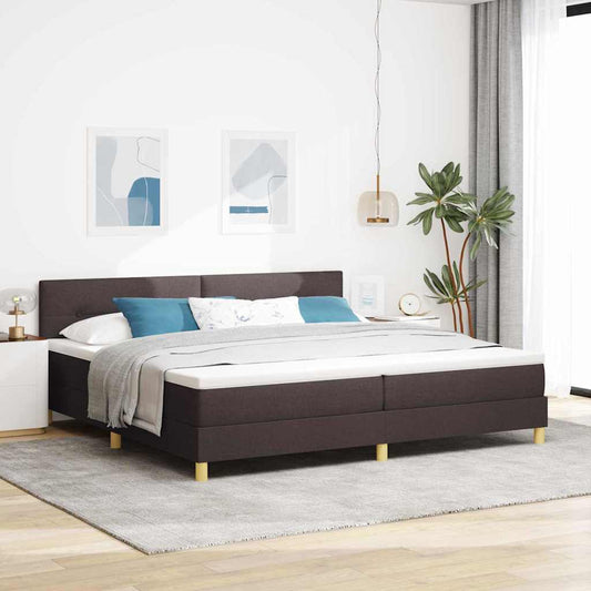 Boxspringbett mit Matratze Dunkelbraun 200 x 200 cm Stoff