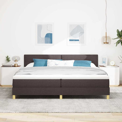 Boxspringbett mit Matratze Dunkelbraun 200 x 200 cm Stoff
