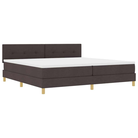 Boxspringbett mit Matratze Dunkelbraun 200 x 200 cm Stoff