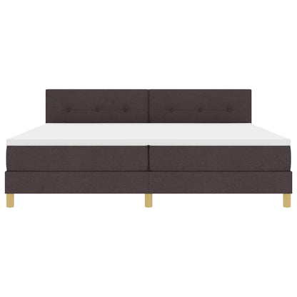 Boxspringbett mit Matratze Dunkelbraun 200 x 200 cm Stoff