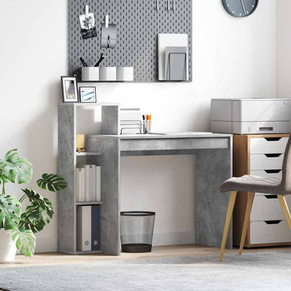 Schreibtisch mit Regal Betongrau 100 x 40 x 90 cm Holzwerkstoff