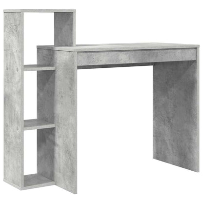 Schreibtisch mit Regal Betongrau 100 x 40 x 90 cm Holzwerkstoff