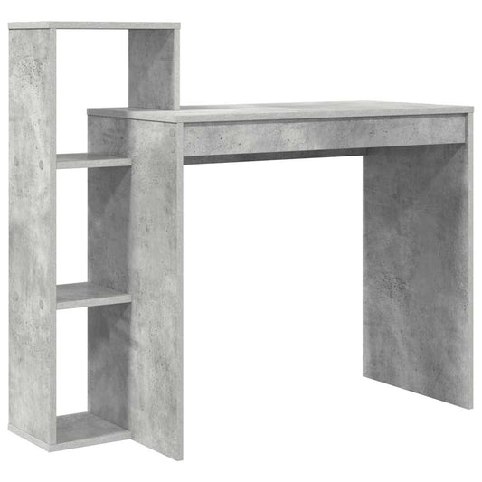 Schreibtisch mit Regal Betongrau 100 x 40 x 90 cm Holzwerkstoff