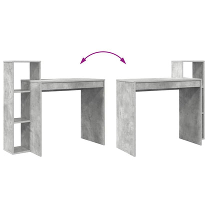 Schreibtisch mit Regal Betongrau 100 x 40 x 90 cm Holzwerkstoff