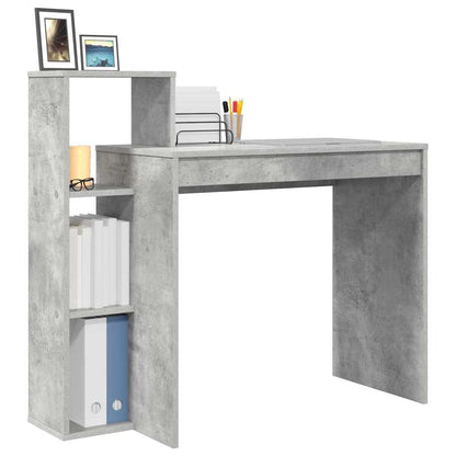 Schreibtisch mit Regal Betongrau 100 x 40 x 90 cm Holzwerkstoff