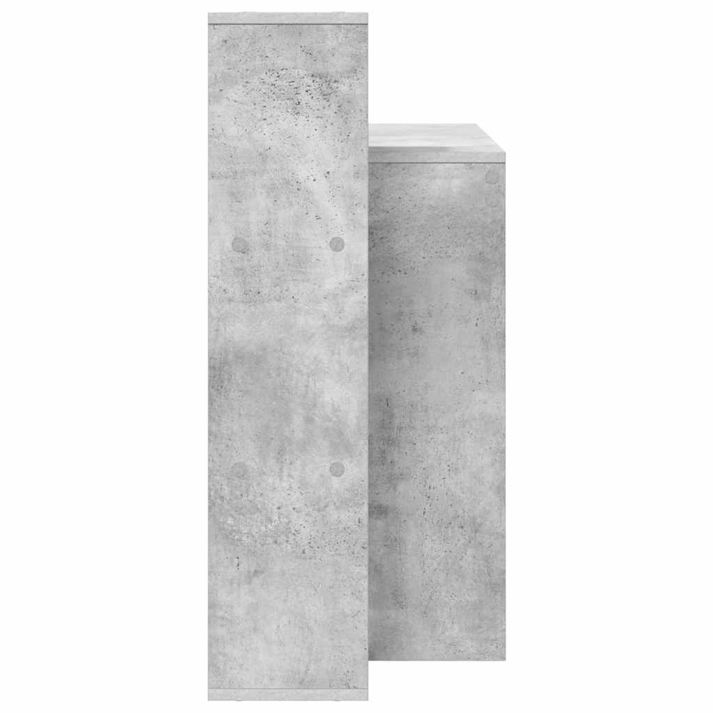 Schreibtisch mit Regal Betongrau 100 x 40 x 90 cm Holzwerkstoff