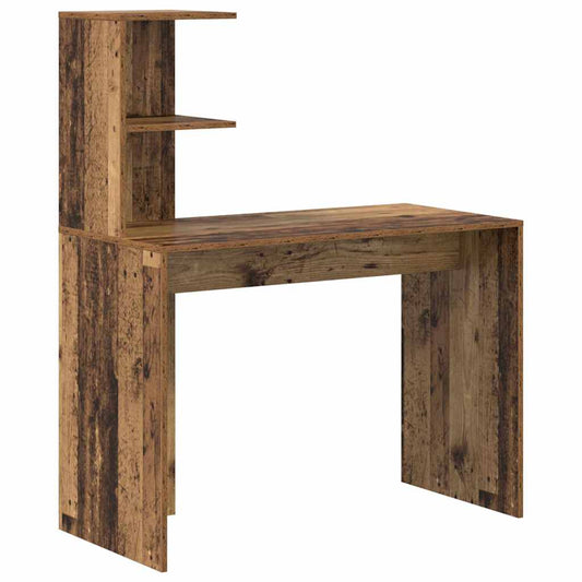 Schreibtisch mit Regal Altholz 102 x 50 x 124 cm Holzwerkstoff