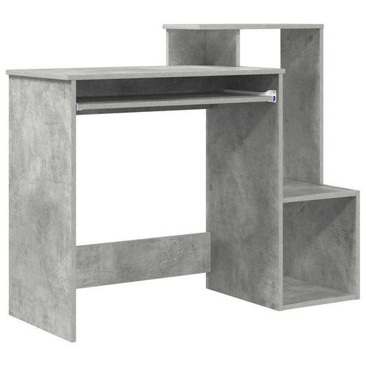 Tisch mit Regal Betongrau 106 x 40 x 88,5 cm Holzwerkstoff