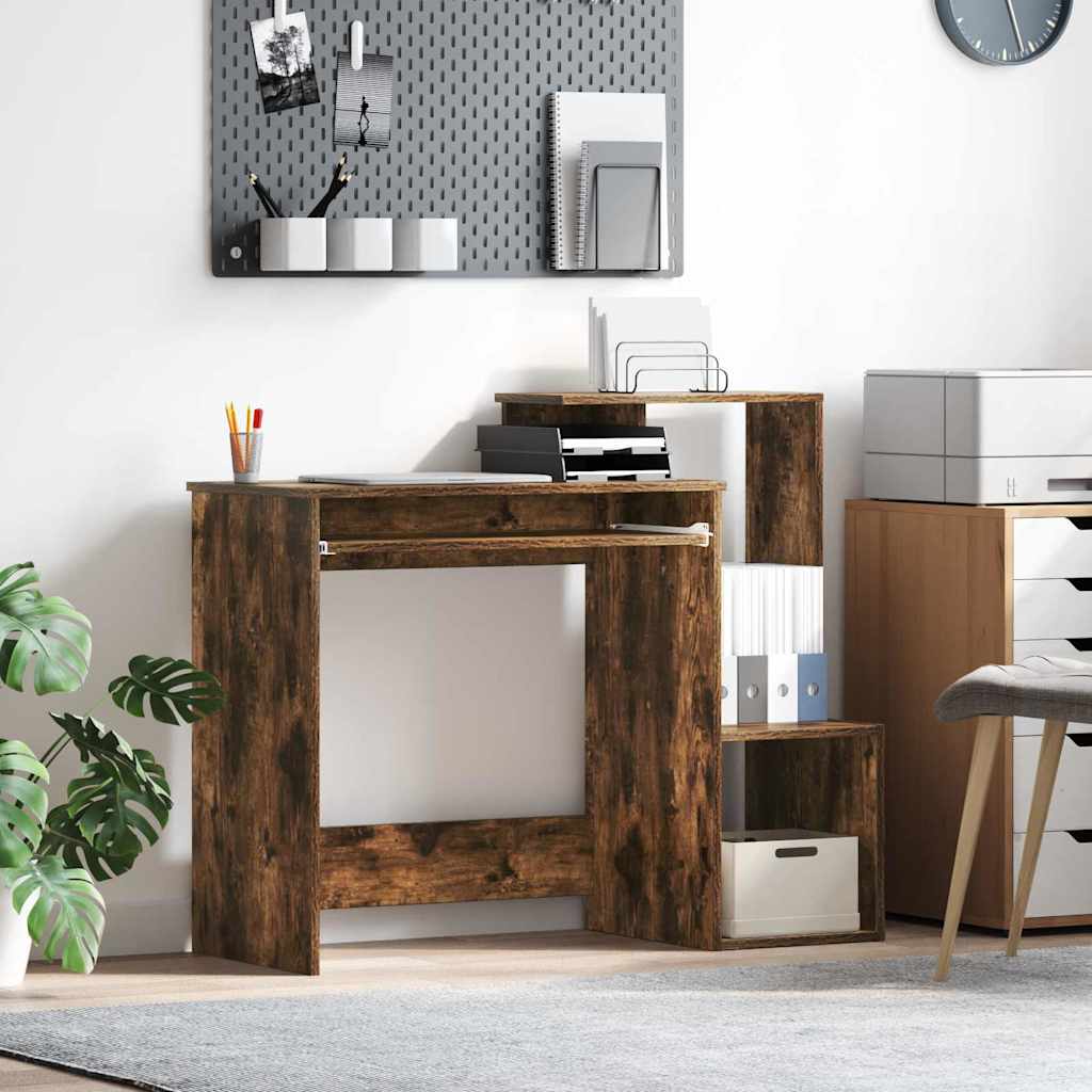 Tisch mit Regal Räuchereiche 106 x 40 x 88,5 cm Holzwerkstoff