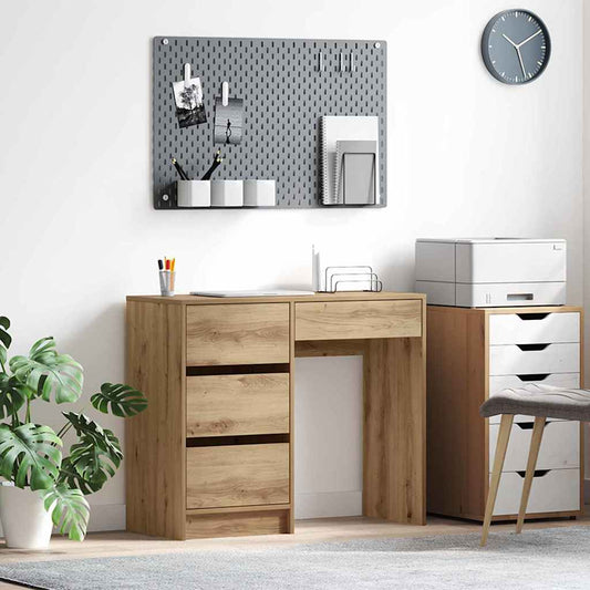 Schreibtisch Eiche handwerklich 90 x 37.5 x 75 cm Holzwerkstoff