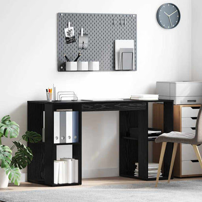 Schreibtisch mit Stauraum Schwarze Eiche 130 x 50,5 x 75 cm