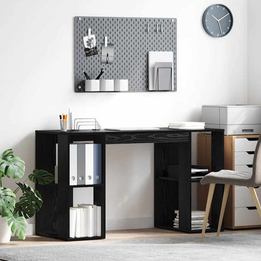 Schreibtisch mit Stauraum Schwarze Eiche 130 x 50,5 x 75 cm