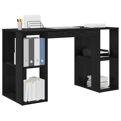 Schreibtisch mit Stauraum Schwarze Eiche 130 x 50,5 x 75 cm