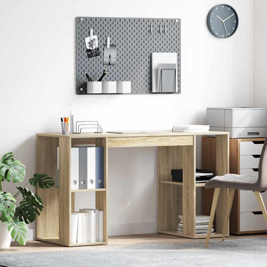 Schreibtisch mit Stauraum Sonoma Eiche 130 x 50,5 x 75 cm