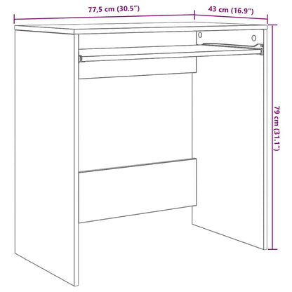 Tisch mit Regal Räuchereiche 77,5 x 43 x 79 cm Holzwerkstoff