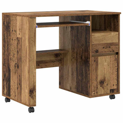 Tisch mit Rollen mit Rad Altholz 91 x 50 x 77 cm Holzwerkstoff