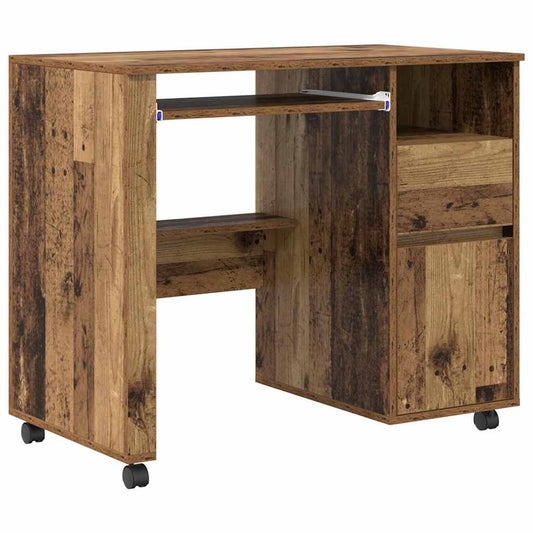 Tisch mit Rollen mit Rad Altholz 91 x 50 x 77 cm Holzwerkstoff