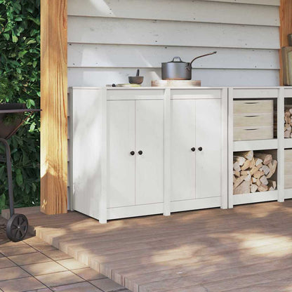 Küchentür mit Tür 2 pcs Weiß 50 x 9 x 82 cm Massivholz Kiefer