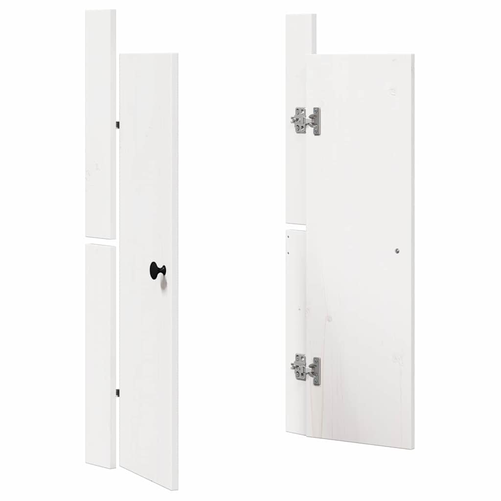 Küchentür mit Tür 2 pcs Weiß 50 x 9 x 82 cm Massivholz Kiefer