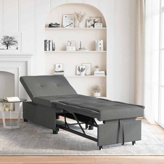 Sofa Bett Dunkelgrau 194 x 67 x 37 cm Stoff