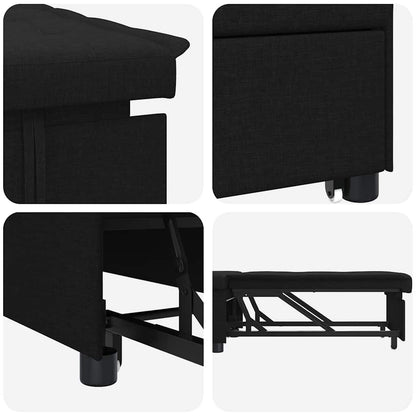 Sofa Bett Schwarz 194 x 67 x 37 cm Stoff