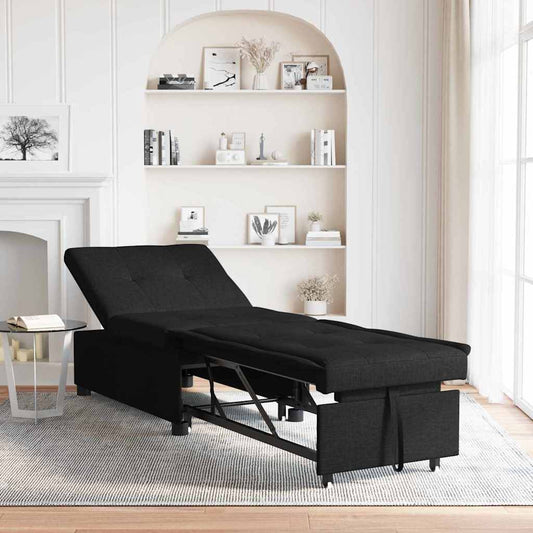 Sofa Bett Schwarz 194 x 67 x 37 cm Stoff